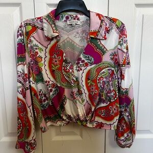 Rachel Zoe Floral Wrap Top